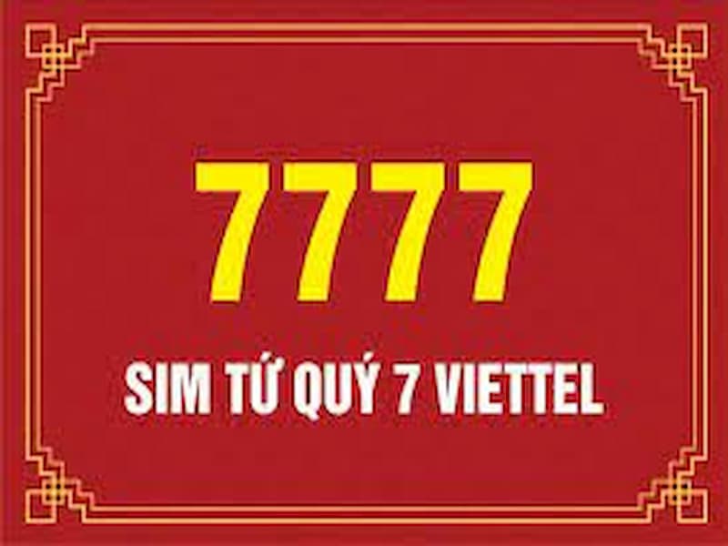 Sim tứ quý 7 được cung cấp bởi nhà mạng Viettel là dòng sim số đẹp