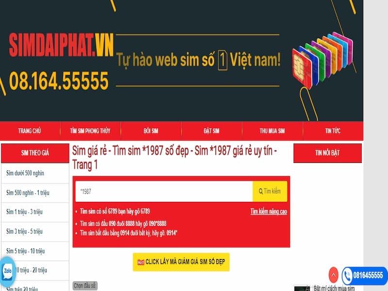  Sim Đại Gia là kho sim lớn cho bạn yên tâm lựa chọn